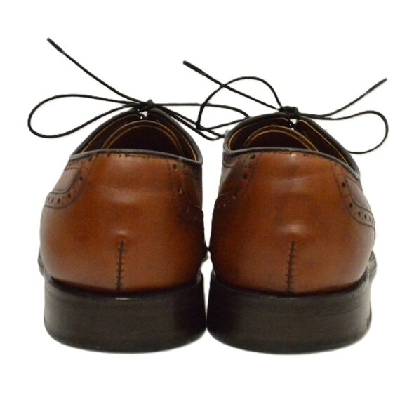 FootJoy Classics 7.5D Cognac Brown Leather Cap Toe Brogue Derby Dress Shoes